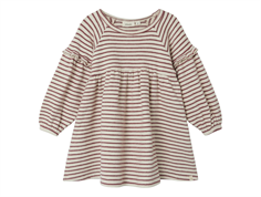 Lil Atelier birch rose brown striped dress